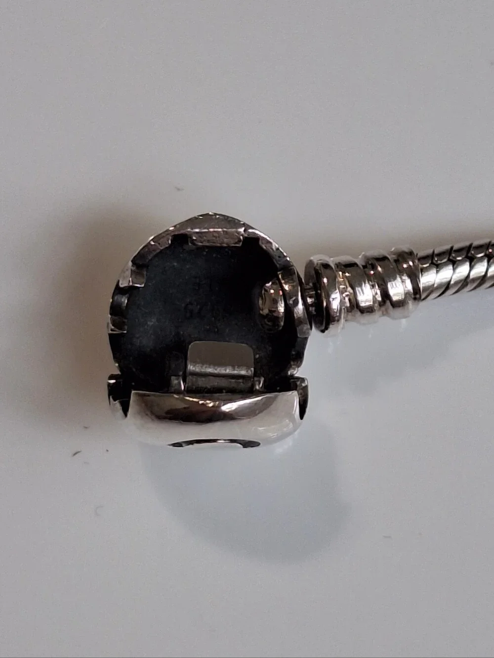 Authentic Pandora Heart Clasp Bracelet with Sparkling Pavé Safety Chain S925 ALE